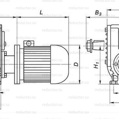 Мотор-редуктор МРЧ-125 — Габаритные и присоединительные размеры